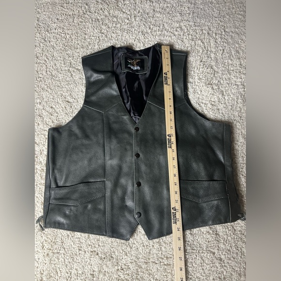 Men’s XL Jamin Leather Grey Leather Vest GUC - Picture 7 of 8